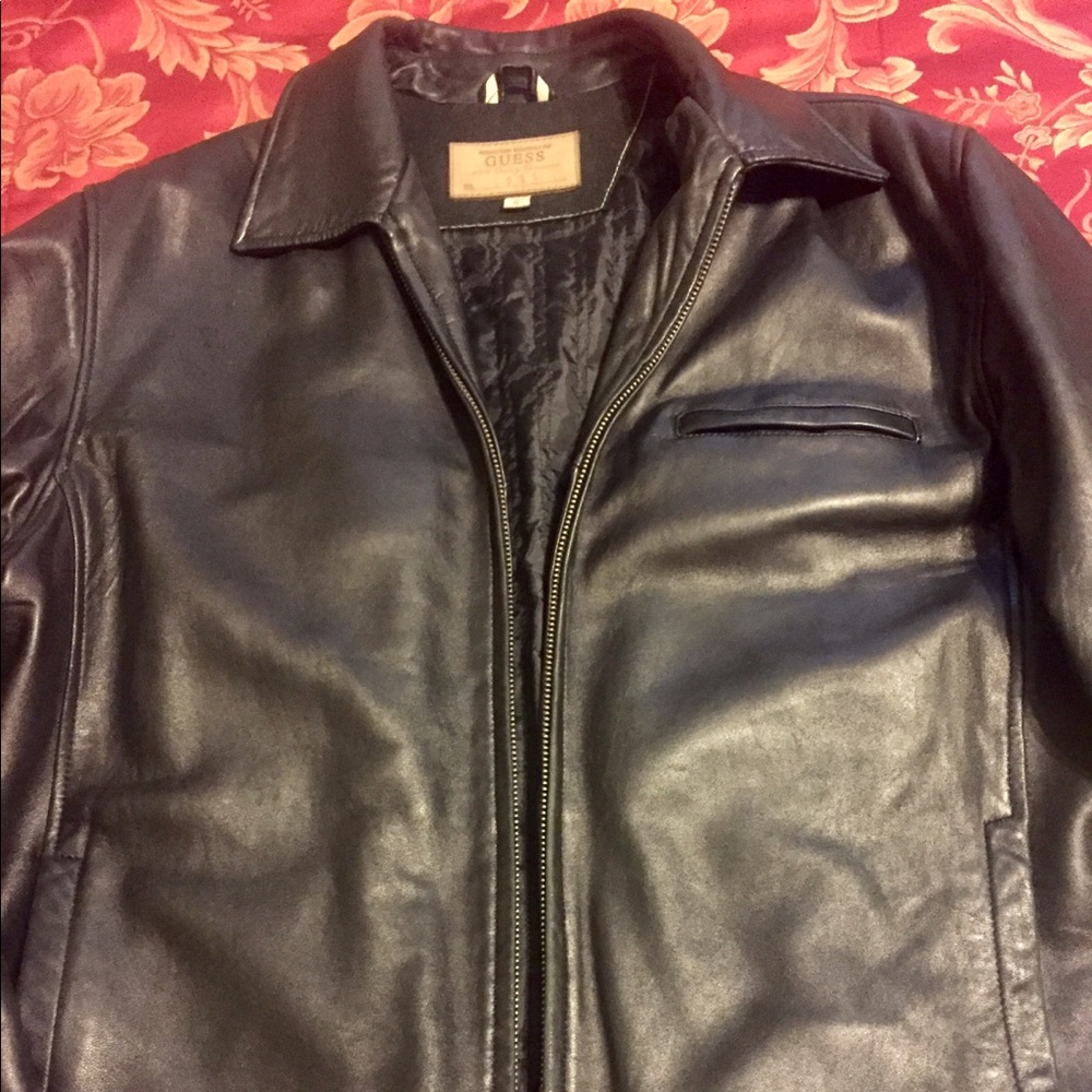 🔴⚫️SOLD 🔴⚫️Men's Guess Leather Jacket - Picture 5 of 8
